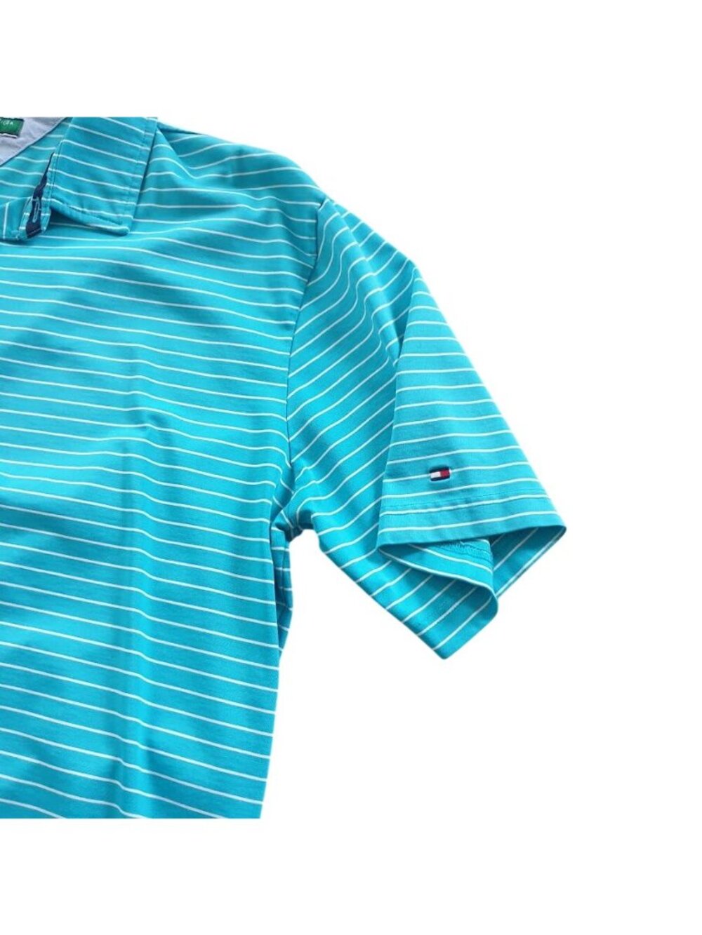 Tommy Hilfiger Golf Blue Striped Polo Shirt XXL Performance Fit Short Sleeve Men - Picture 2 of 13